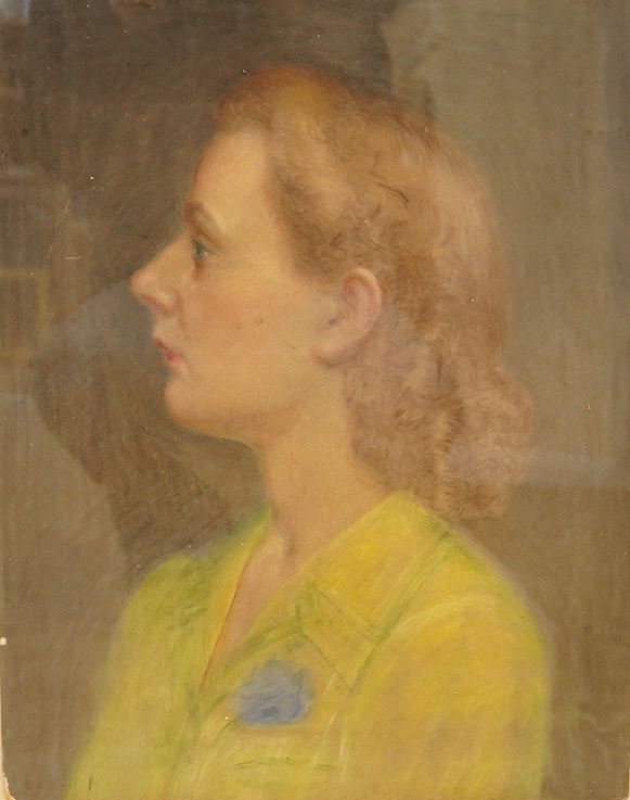 D. Hillman, pastel on card, Head and shoulders portrait of a mid 20th century woman, ‘Mrs Rosenbaum’, 1942, 47 x 36cm, ornate gilt frame. Condition - fair, some minor chipping to the board